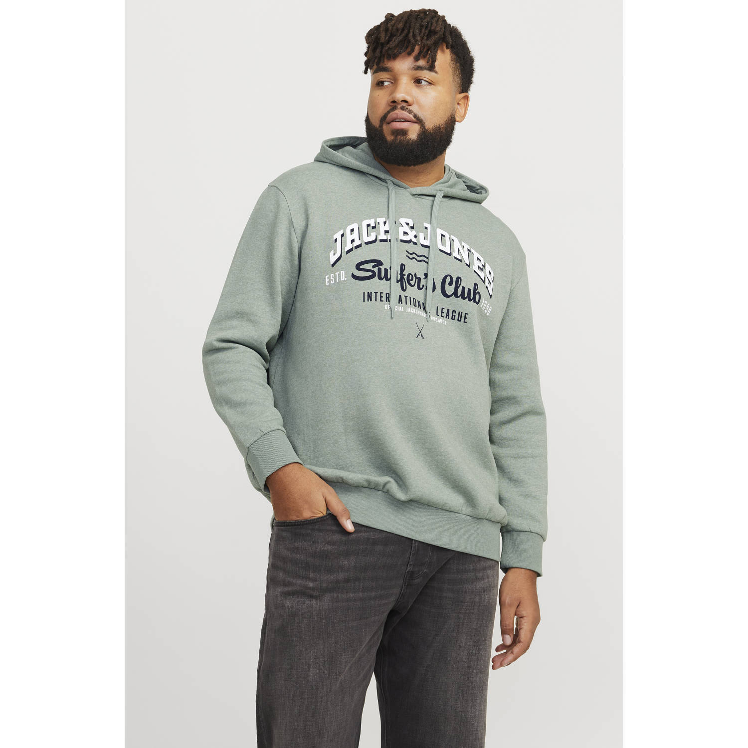 JACK & JONES PLUS SIZE hoodie groen