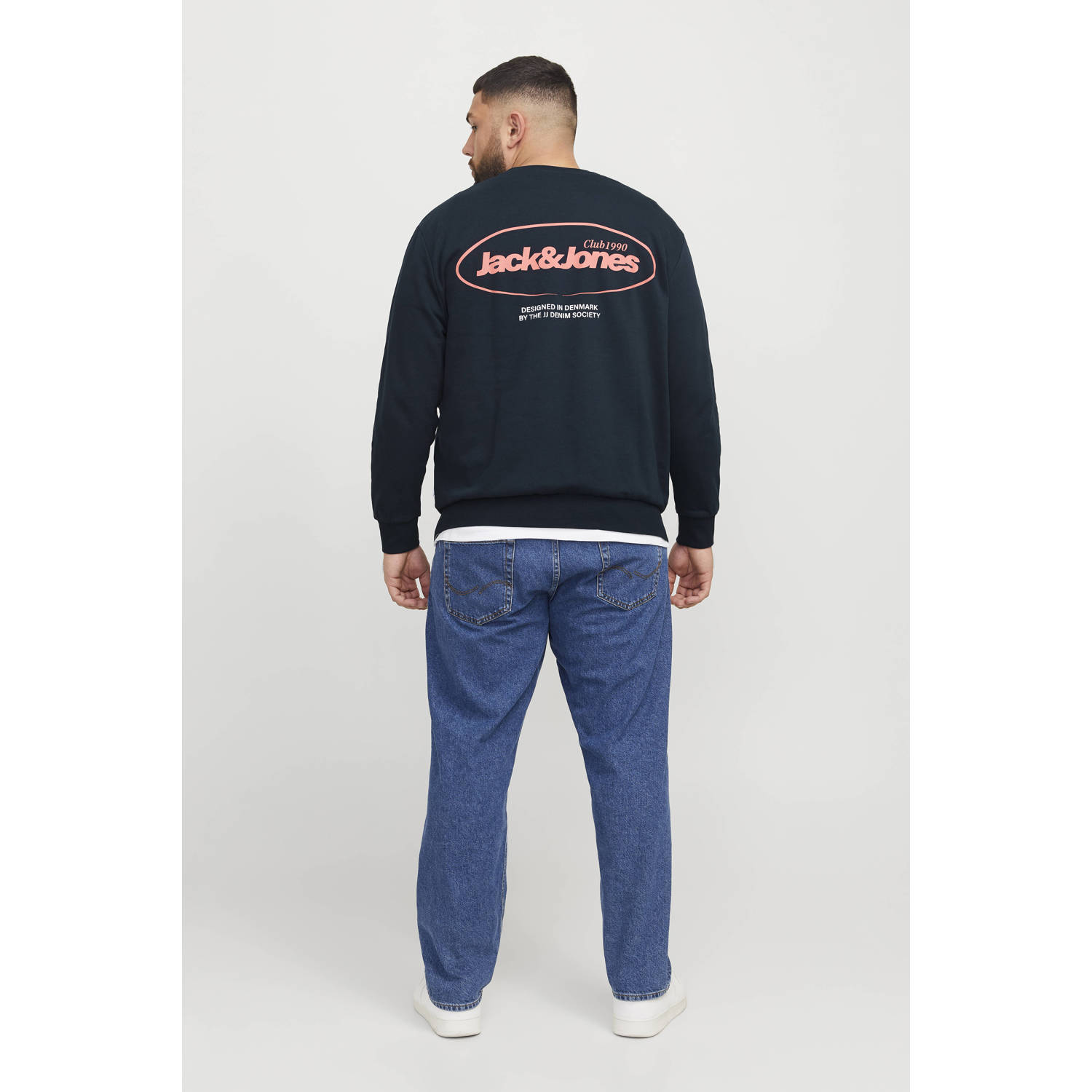 JACK & JONES PLUS SIZE sweater donkerblauw