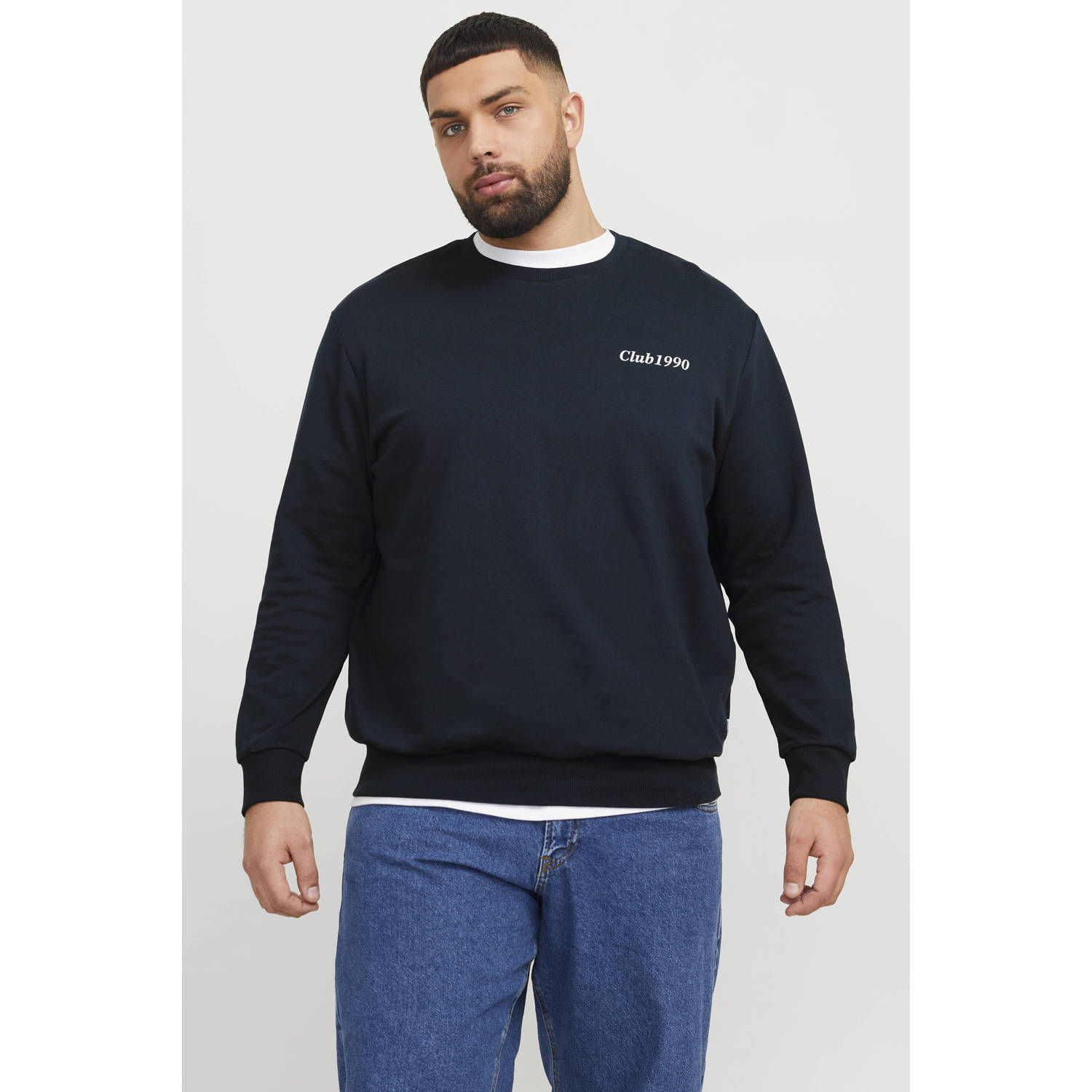 JACK & JONES PLUS SIZE sweater donkerblauw