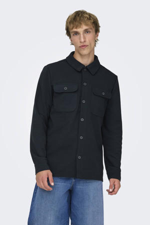 regular overshirt donkerblauw