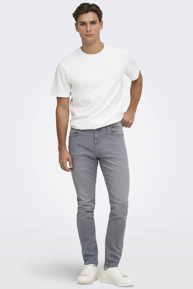 ONLY & SONS Herren Jeans Slim Fit – Niedrige Taille, Helle Waschung, 5-Pocket Design