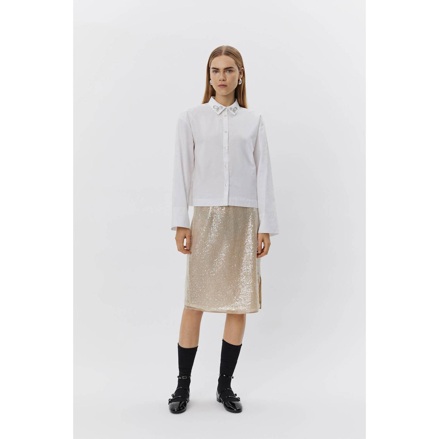 Sofie Schnoor Elegante Witte Overhemd met Fijne Details White Dames