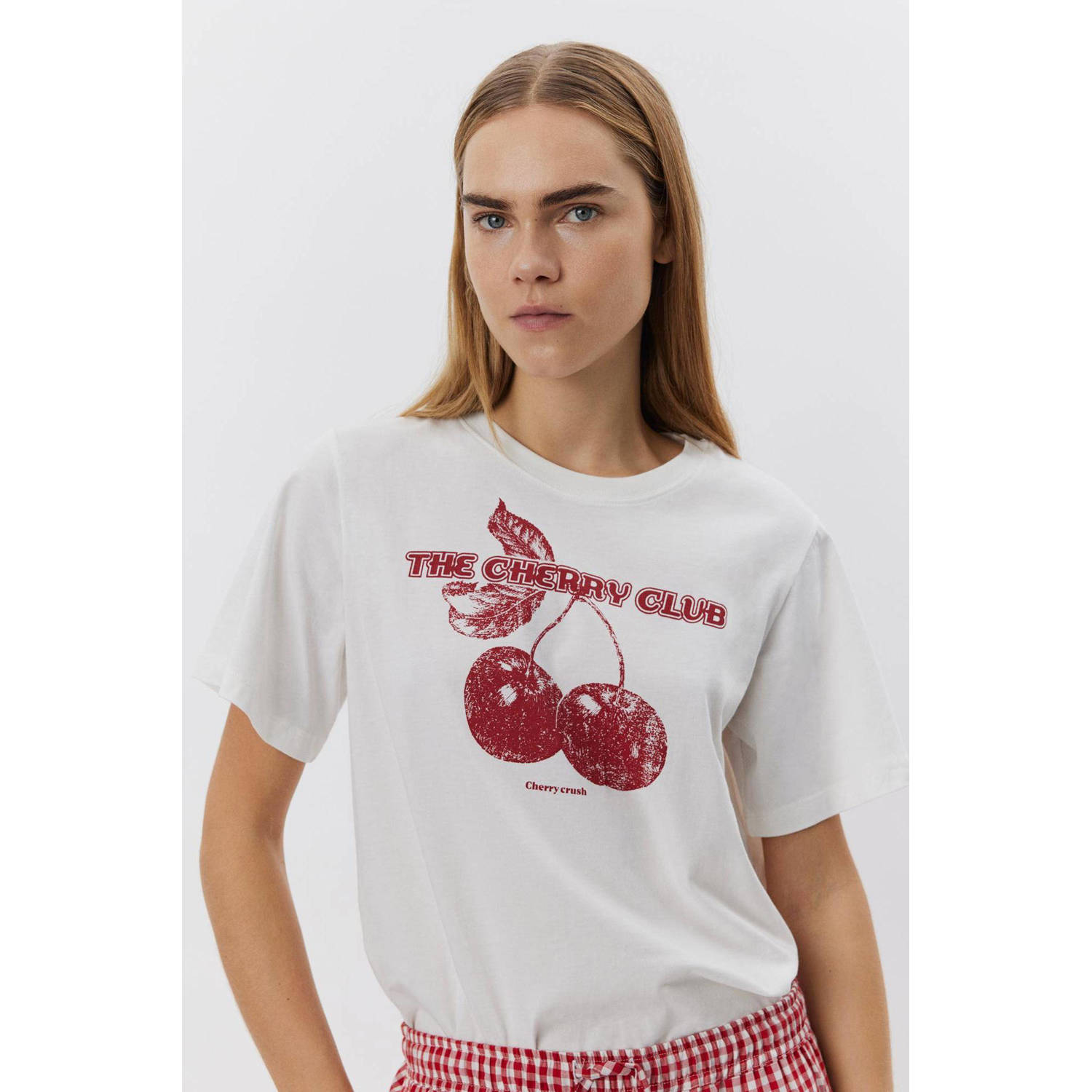 Sofie Schnoor Grafische Tee Snow White Red White Dames