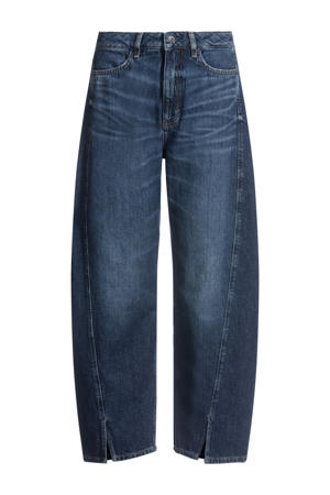 high waist dark blue denim
