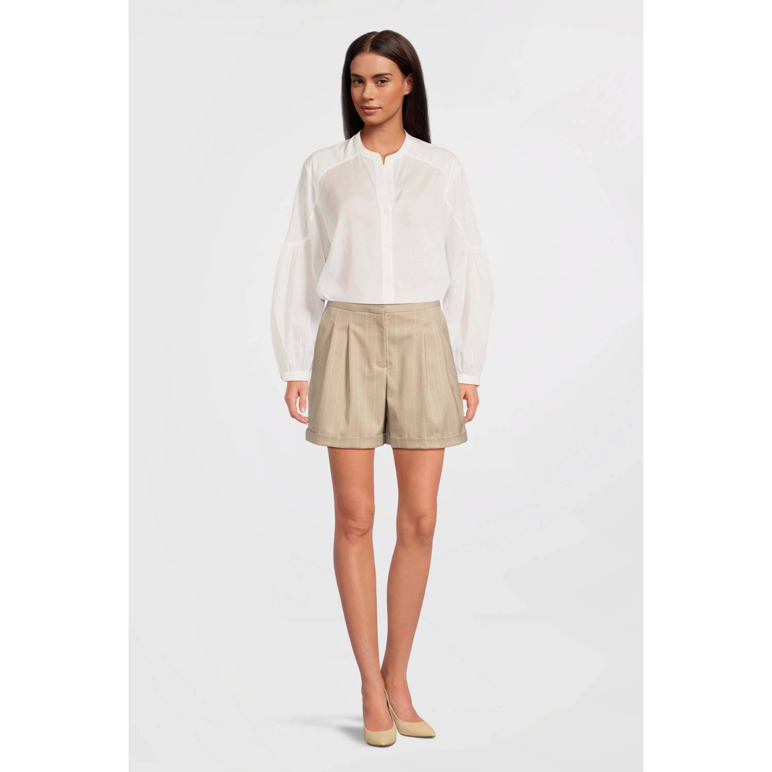 BOSS straight high waist casual short beige