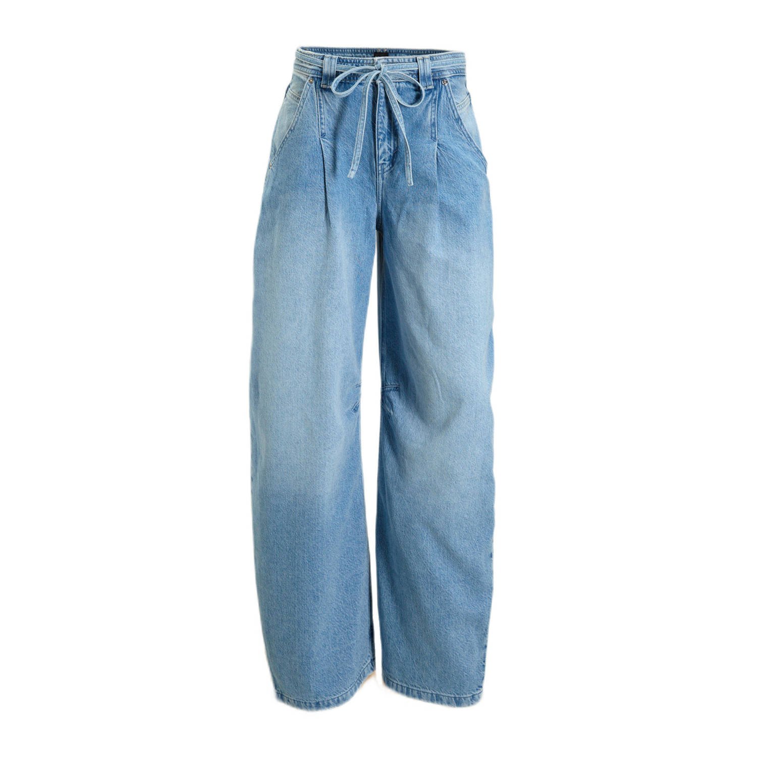 BOSS high waist wide leg jeans light blue denim