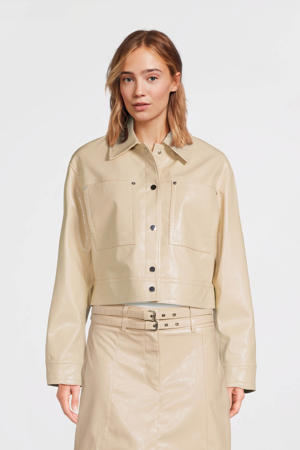 imitatieleren jas beige