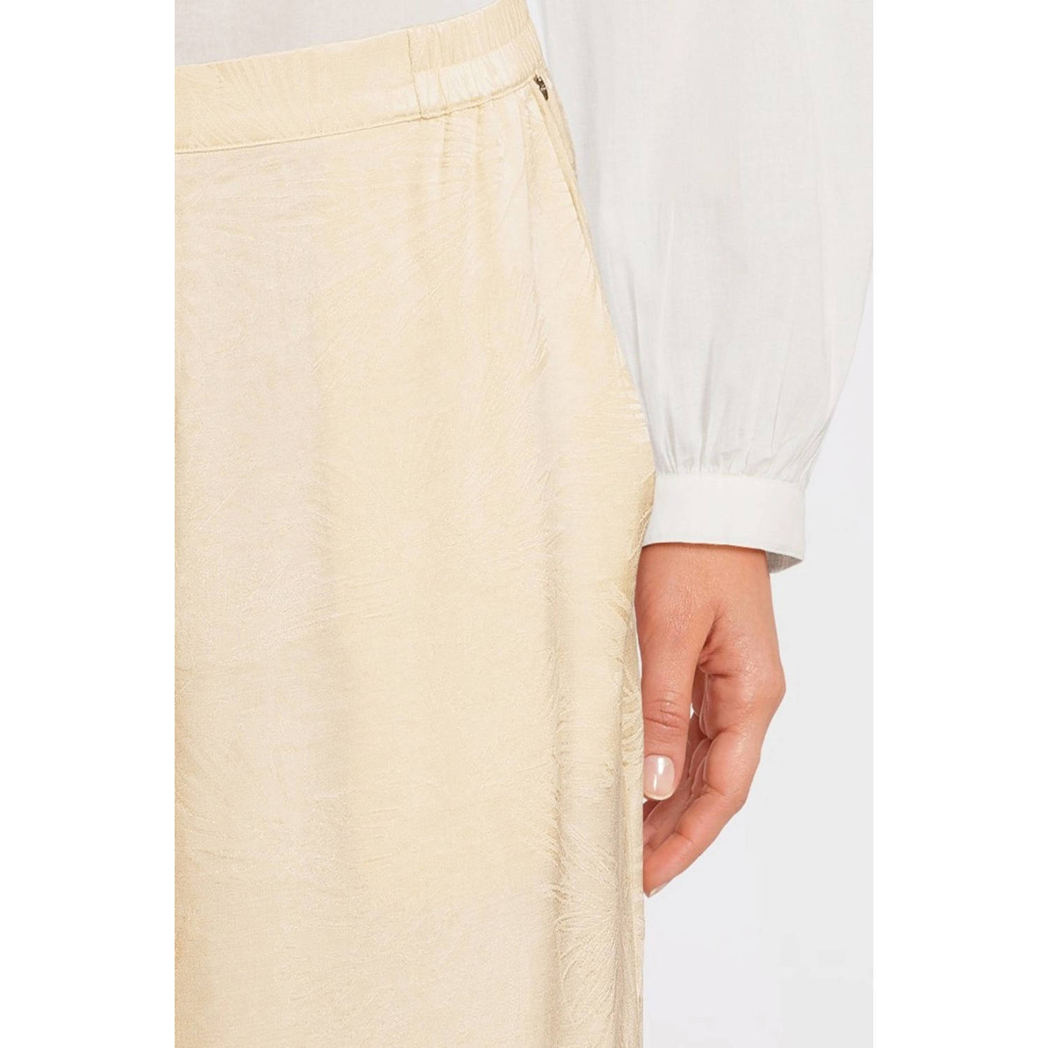 BOSS straight high waist broek beige