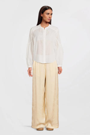 straight high waist broek beige