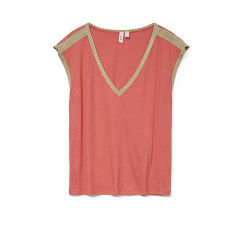 VERO MODA top koraalrood met glitter afbeelding