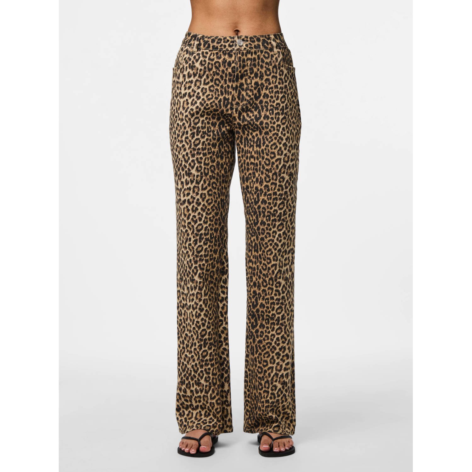 PIECES high waist bruin