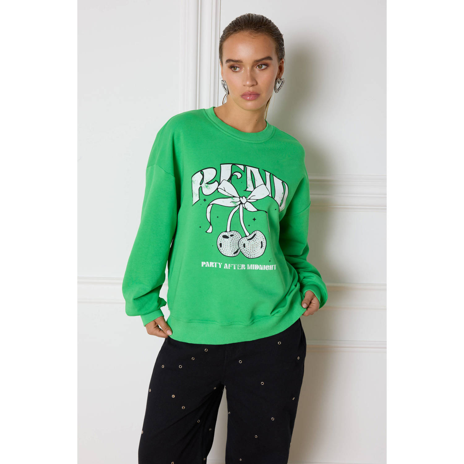 Refined Department Fayen Sweater Green Dames