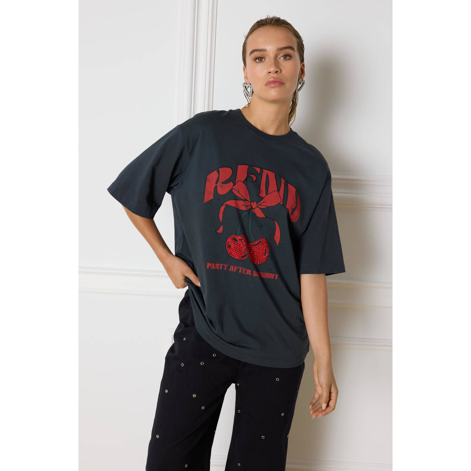 Refined Department Maggy T-Shirt Stijlvolle Tee Black Dames