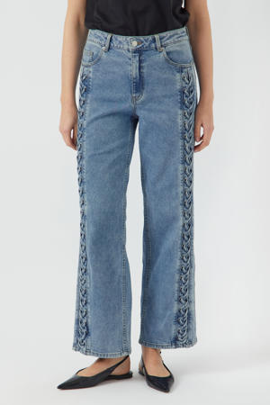 high waist medium blue denim