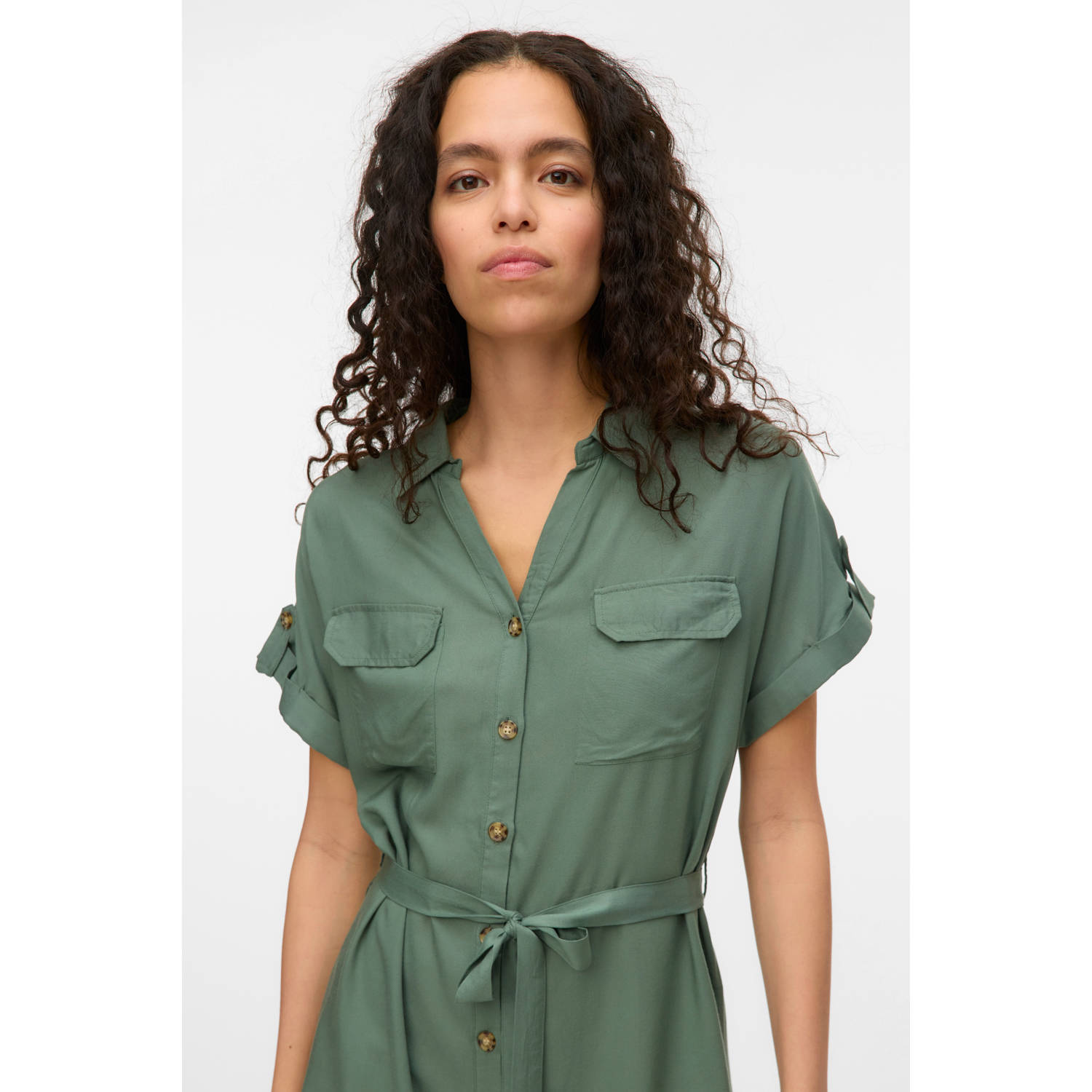 Vero Moda Getailleerde mini-jurk van pure viscose model 'BUMPY'