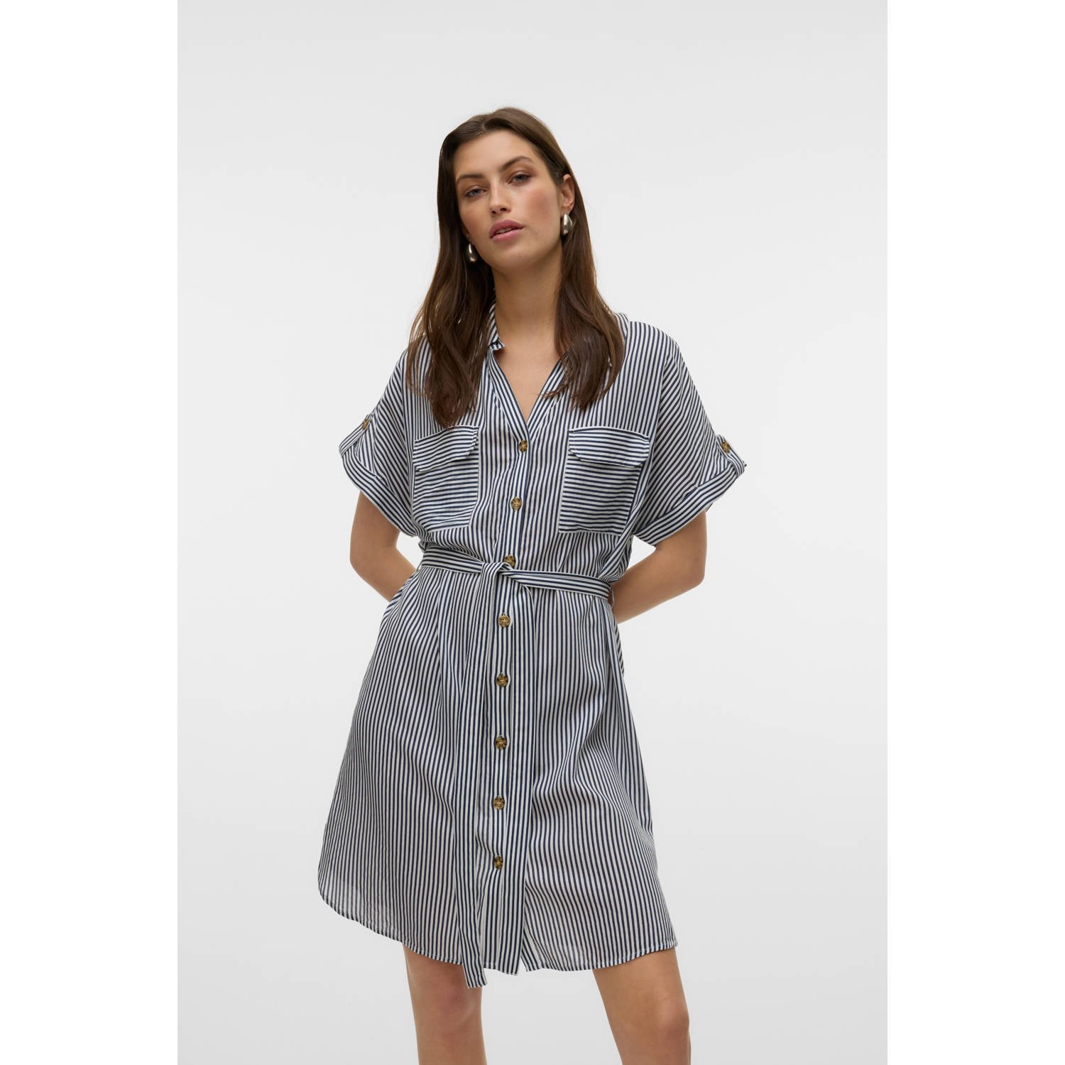 Vero Moda Getailleerde mini-jurk van pure viscose model 'BUMPY'