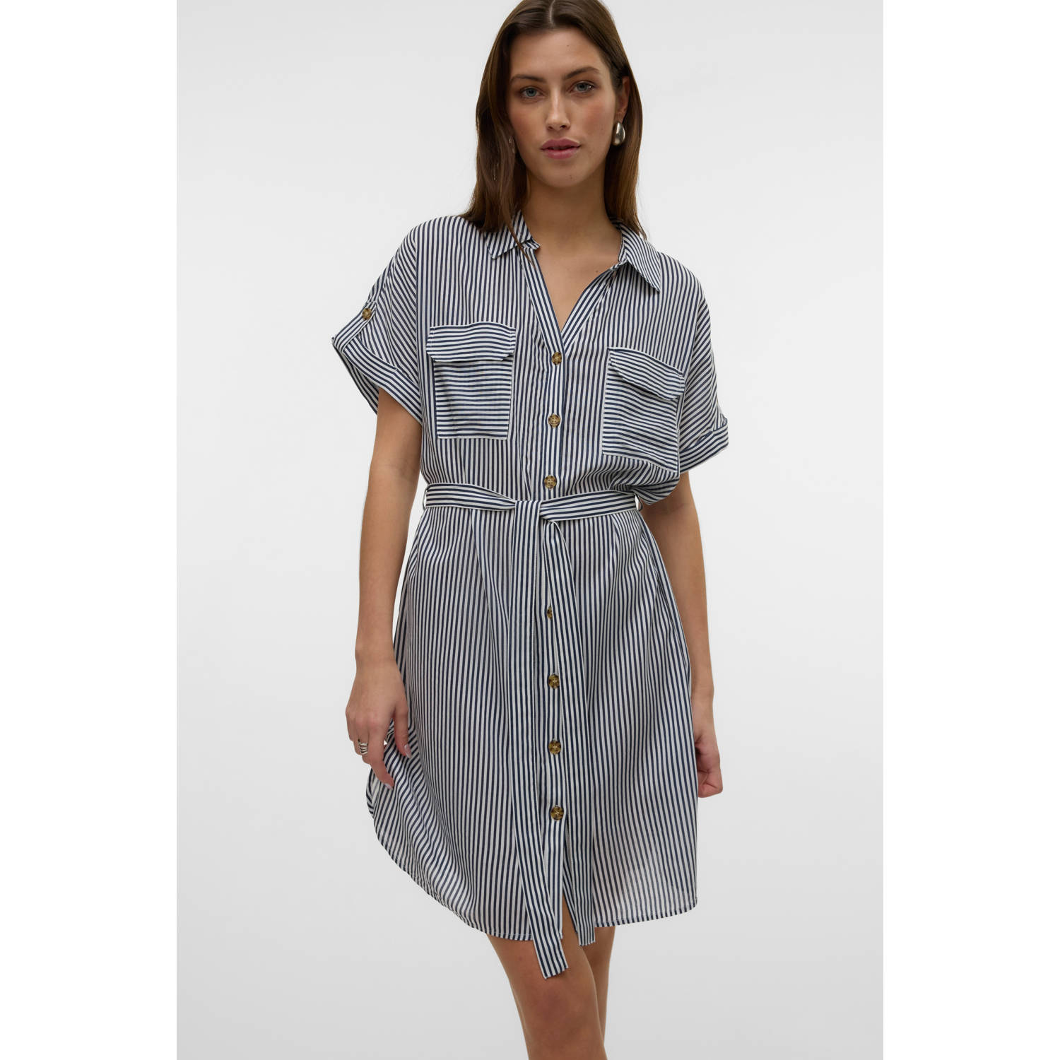 VERO MODA blousejurk donkerblauw