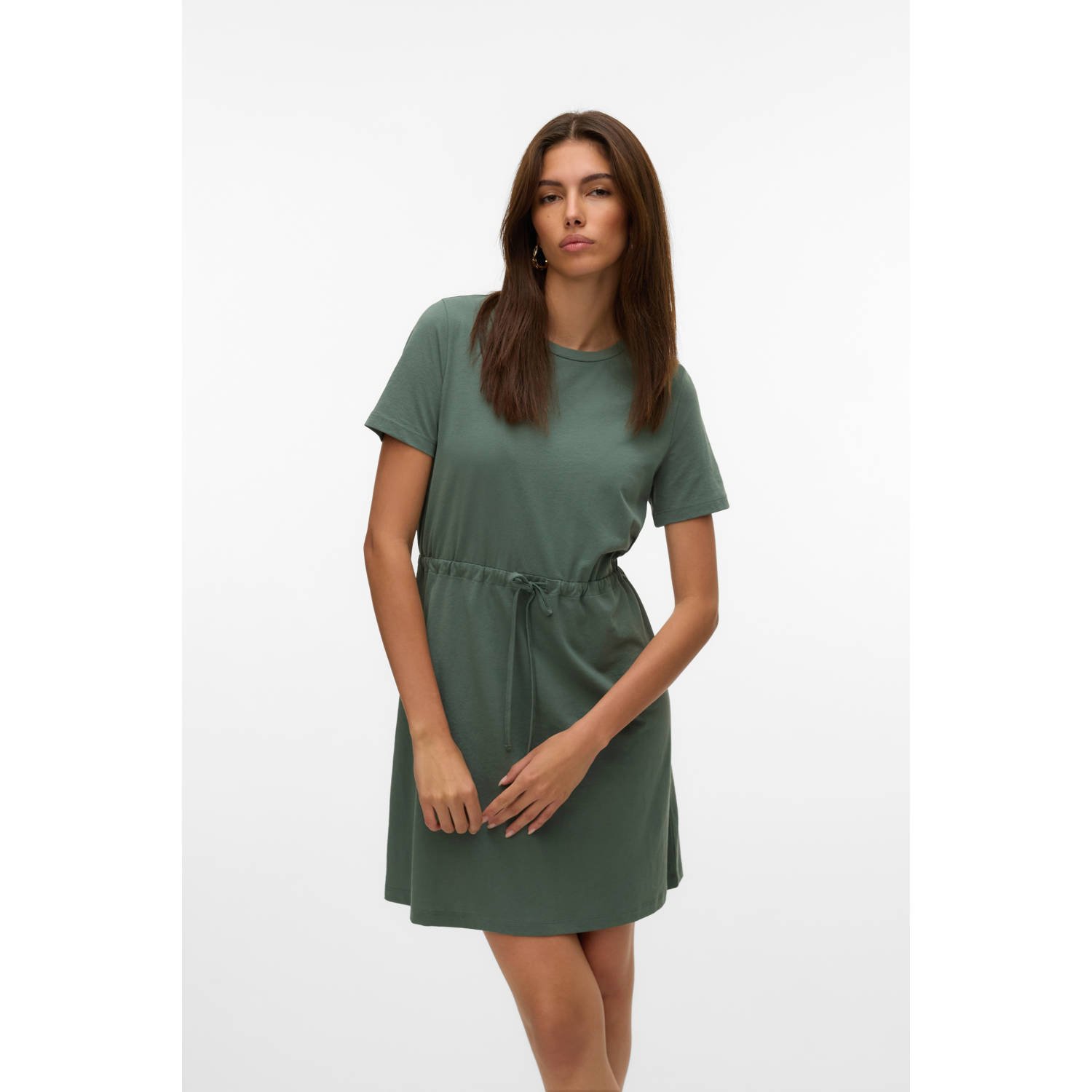 Vero Moda Shirtjurk VMLUNA SS SHORT STRING DRESS JRS NOOS