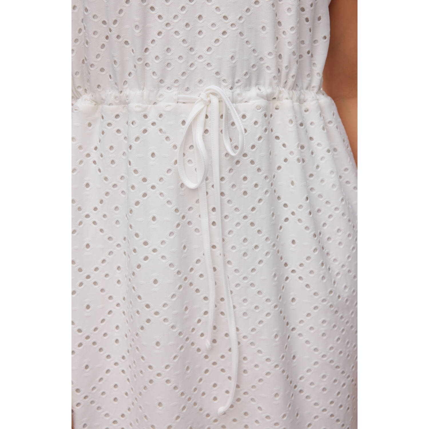 VERO MODA mini jurk broderie ecru