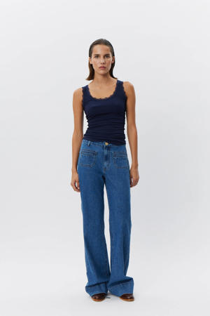 regular waist medium blue denim