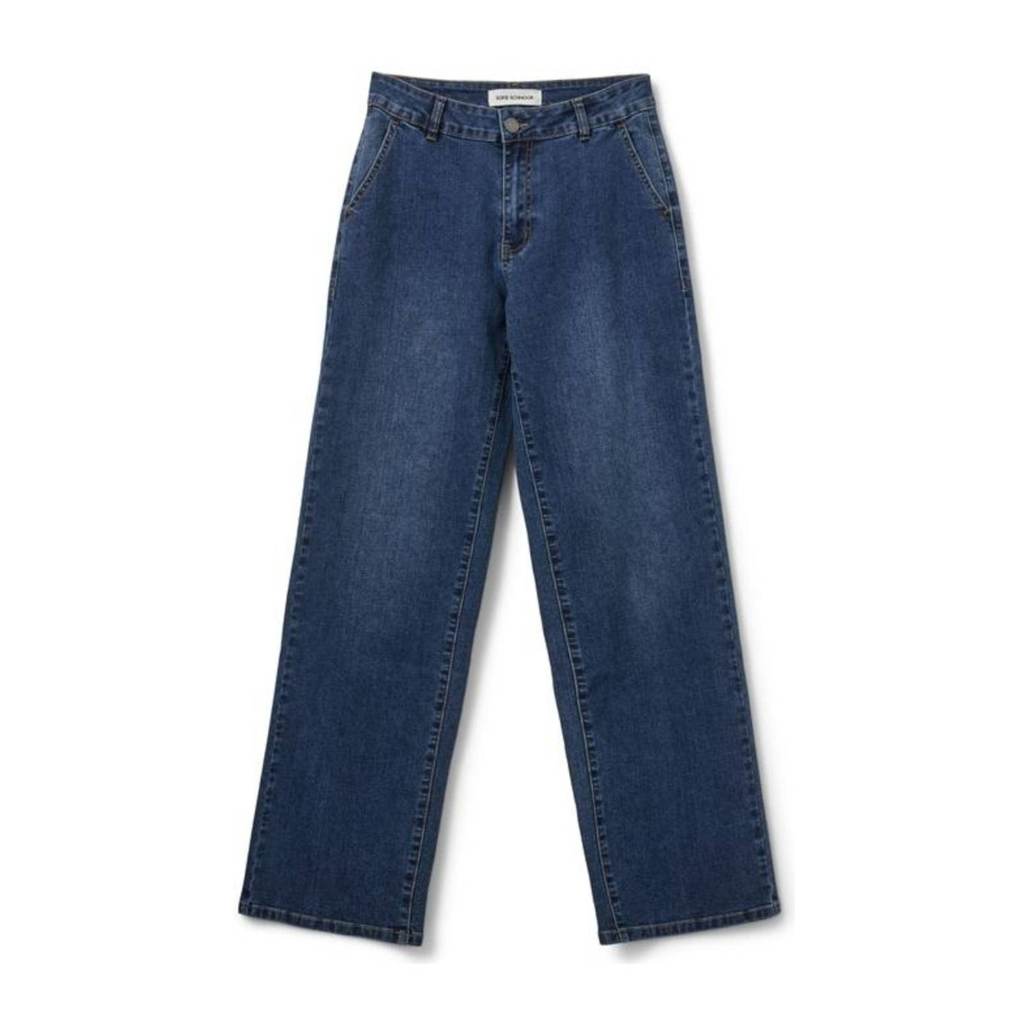 Sofie Schnoor regular waist wide leg jeans medium blue denim