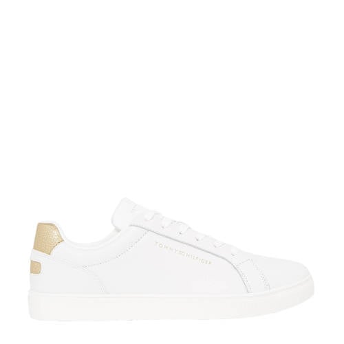 Tommy Hilfiger leren sneakers wit/goud afbeelding