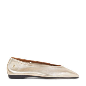   leren ballerina's goud