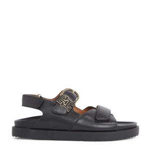   leren sandalen zwart