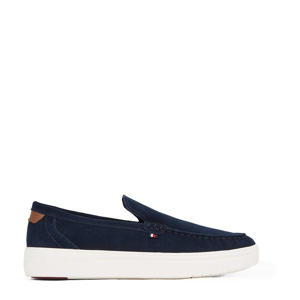   suède loafers donkerblauw