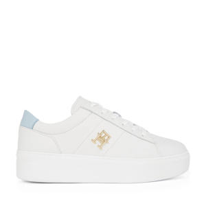  leren sneakers wit/lichtblauw