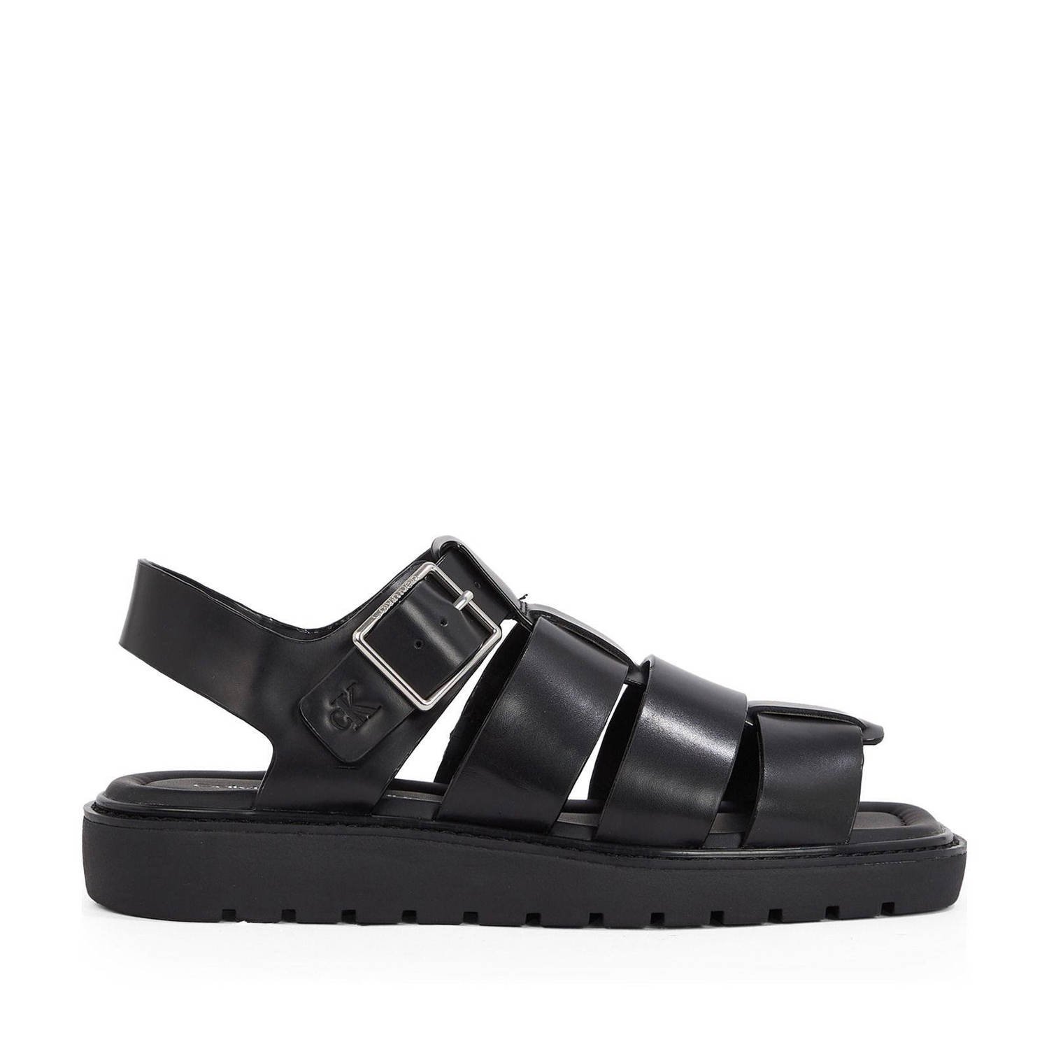 Calvin Klein leren sandalen zwart