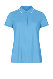 thumbnail: Blauwe dames Rohnisch sportpolo Miriam van polyester met effen, korte mouwen, klassieke kraag en knoopsluiting