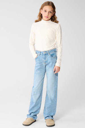 straight regular waist regular fit jeans light blue denim