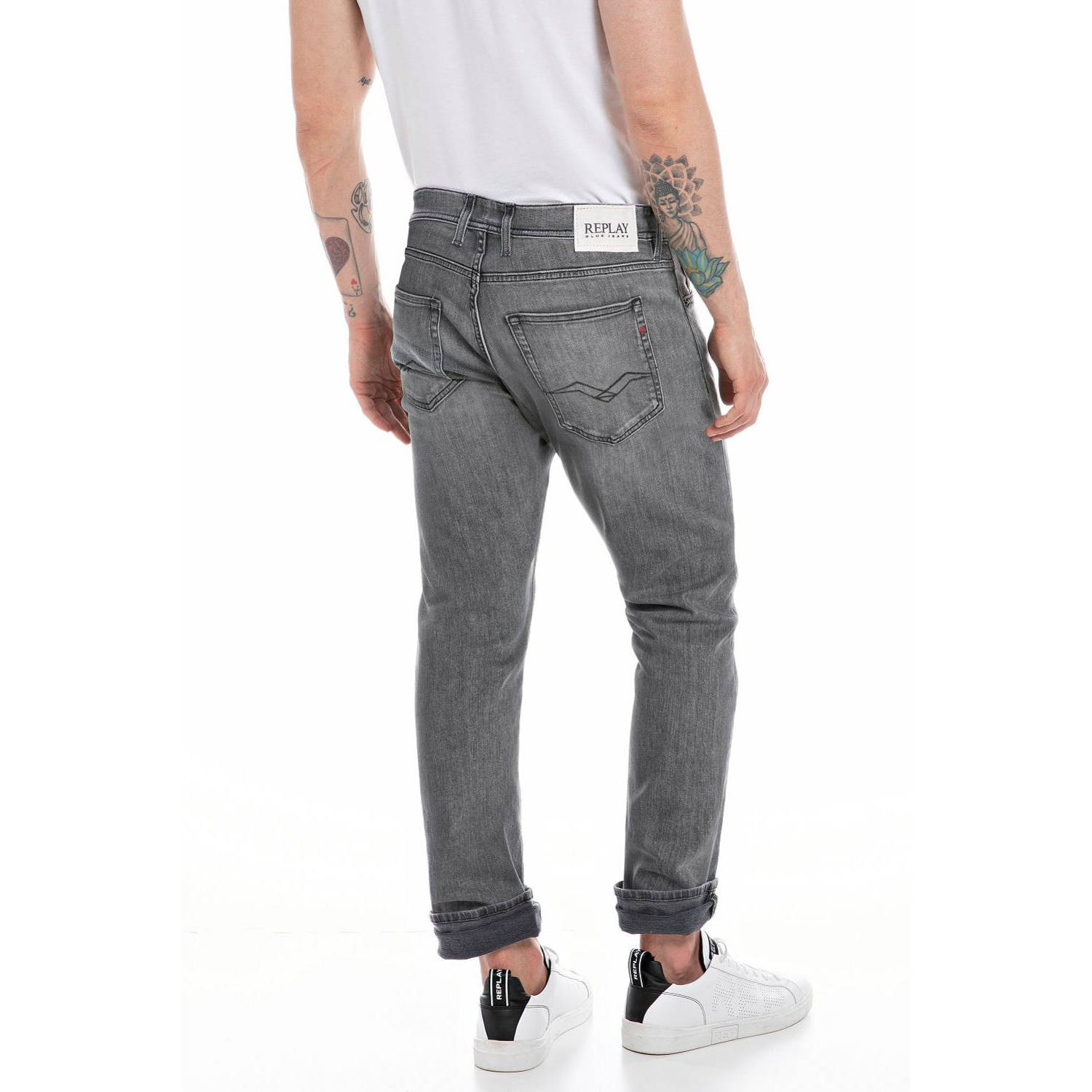REPLAY GROVER straight leg jeans grey denim