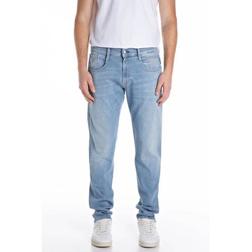 REPLAY slim fit jeans ANBASS Hyperflex light blue denim afbeelding