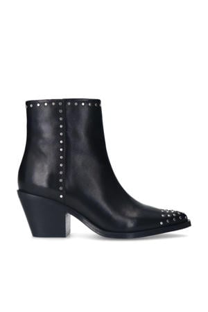 leren cowboylaarzen zwart