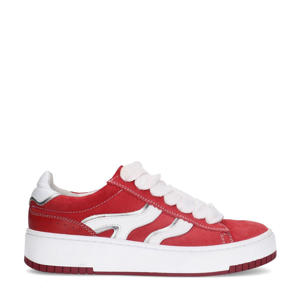   suède sneakers rood