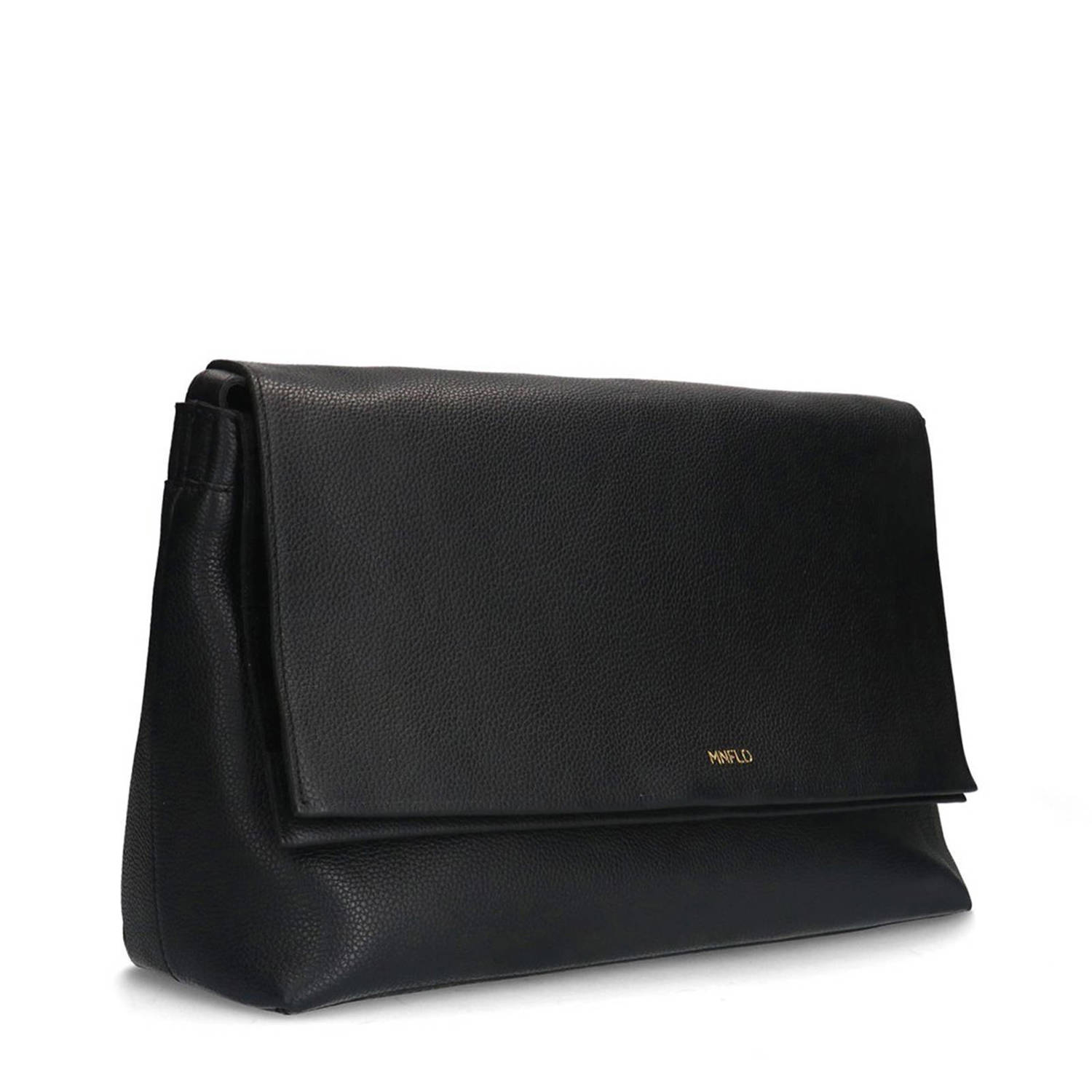 Manfield leren crossbody tas zwart