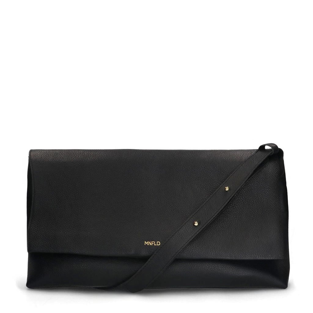 Manfield leren crossbody tas zwart