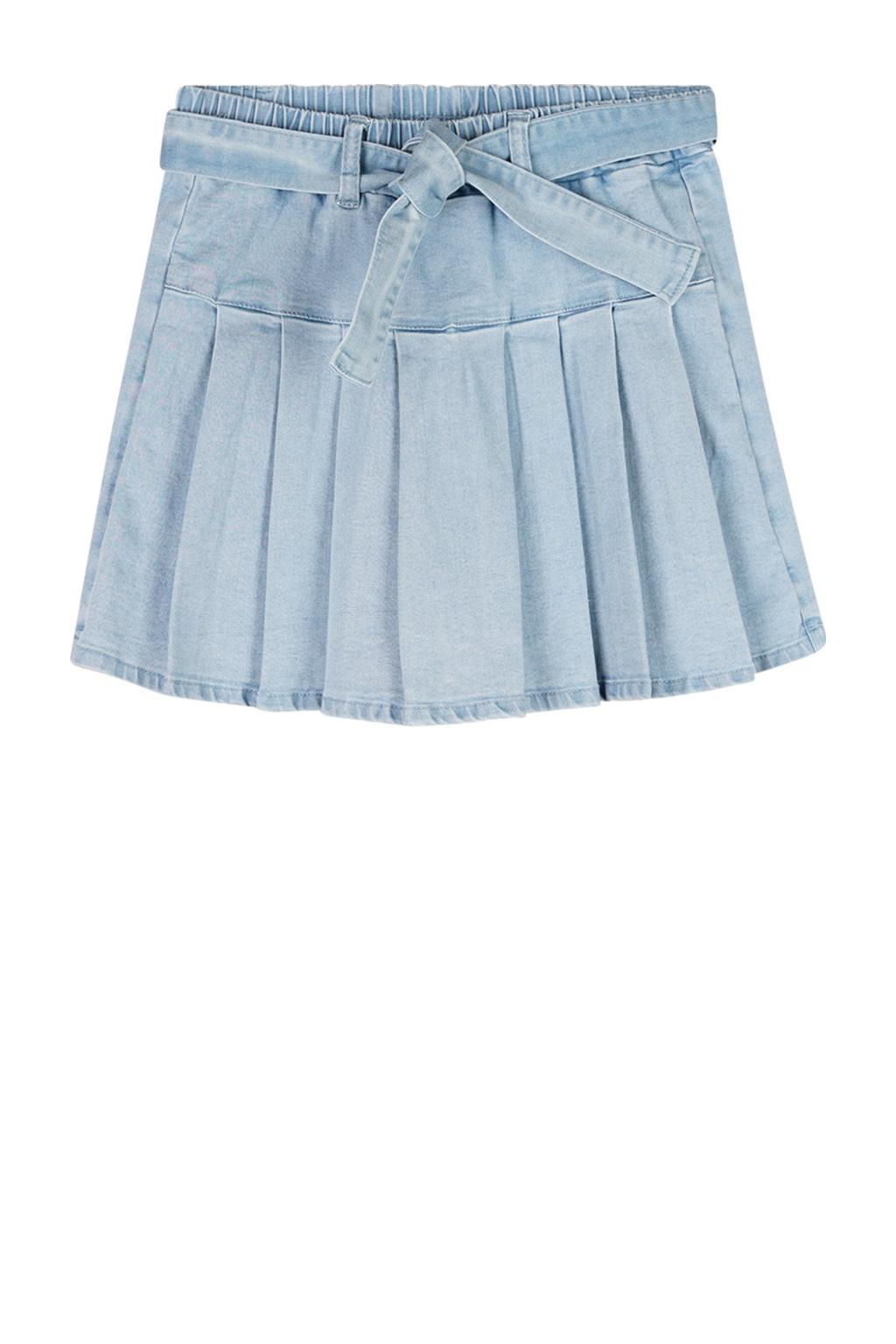 Light blue denim meisjes NONO spijkerrok gemaakt van stretchdenim en met elastische tailleband met koord