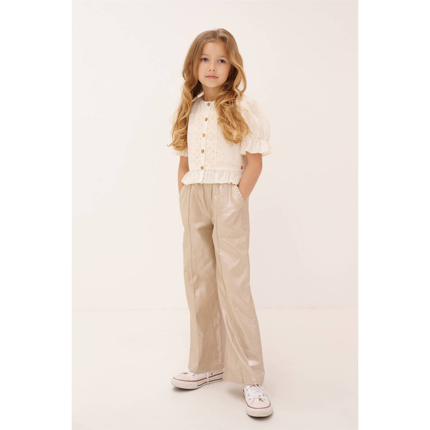 NONO Meisjes Broeken Sayla Stretc Twill Pants Goudkleurig