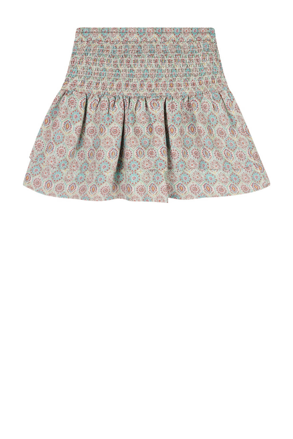 Mintgroen en multikleurige meisjes NONO korte rok gemaakt van polyester en met elastische tailleband met koord