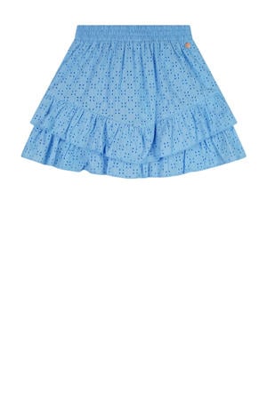midi rok strokenrok blauw