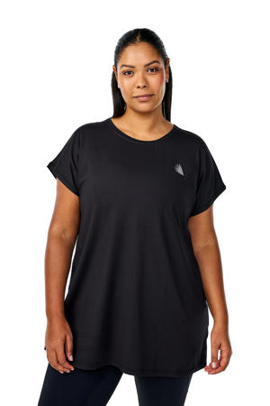 Plus Size sportshirt zwart