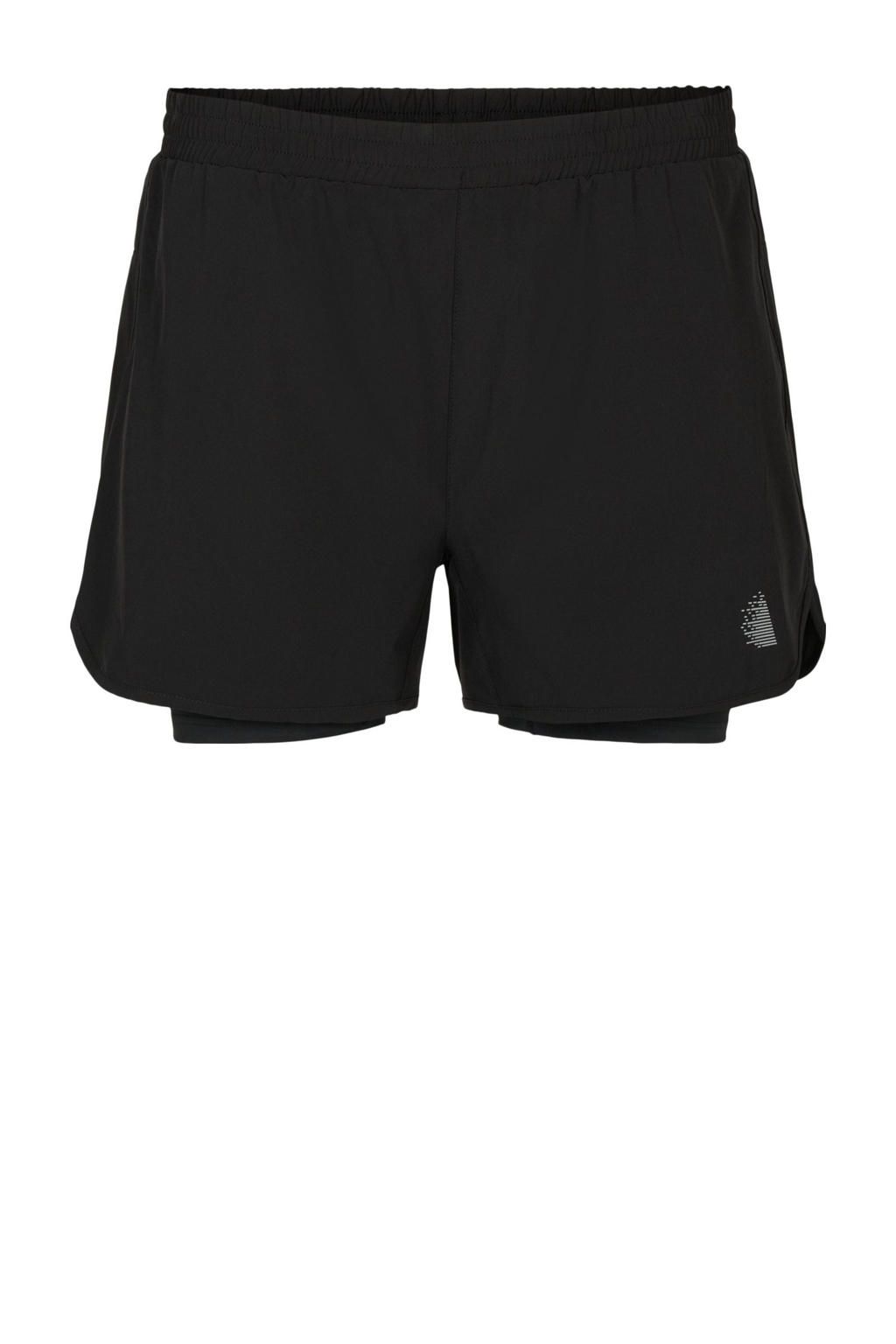 Zwarte dames ACTIVE By Zizzi Plus Size sportshort van polyester met loose fit en regular waist