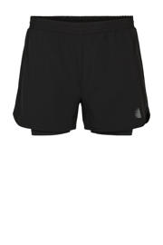 thumbnail: Zwarte dames ACTIVE By Zizzi Plus Size sportshort van polyester met loose fit en regular waist