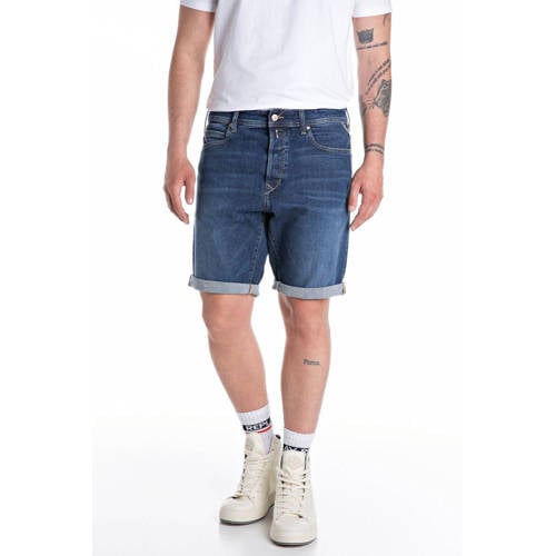 REPLAY tapered denim short dark blue afbeelding
