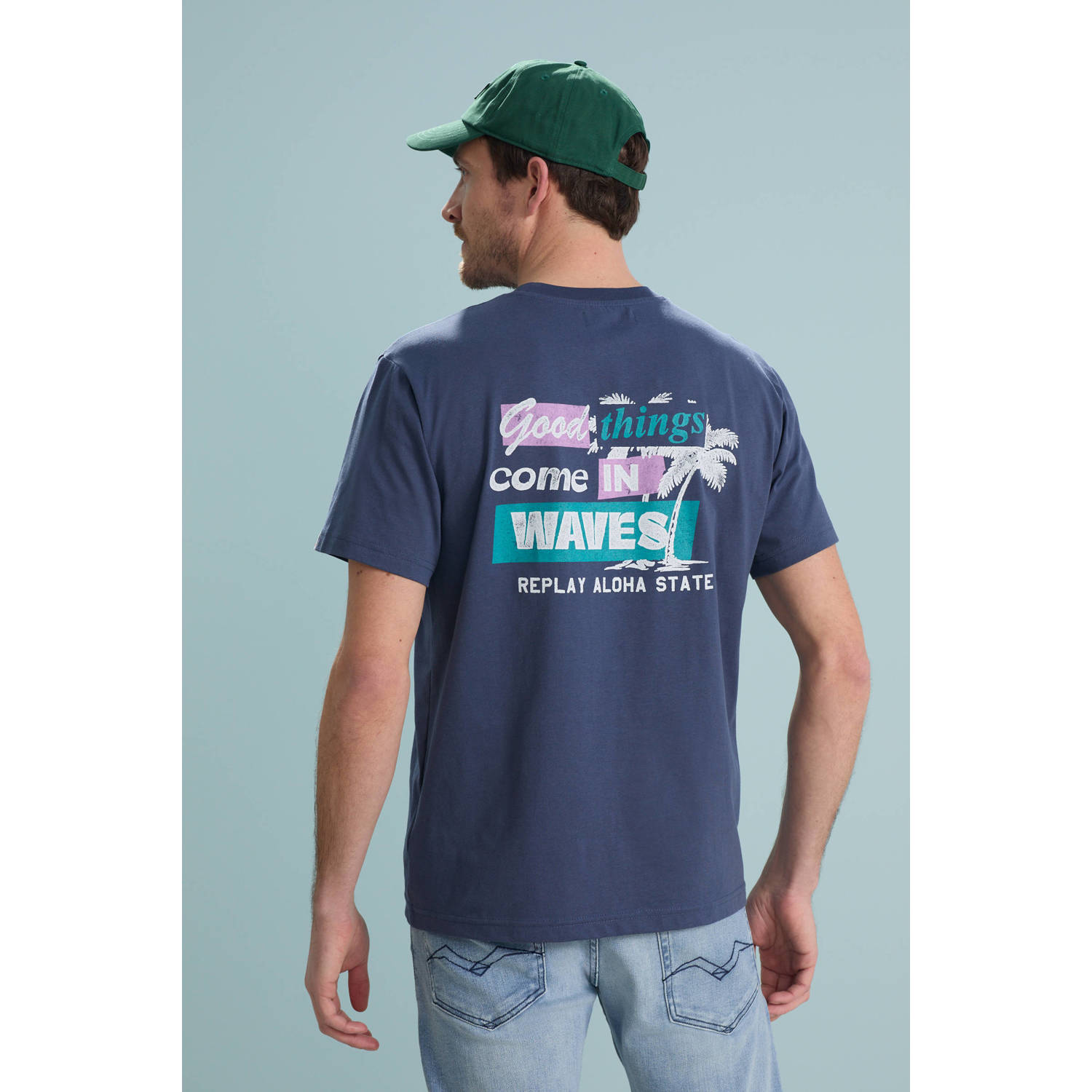 REPLAY T-shirt blauw