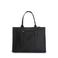 Manfield leren shopper zwart