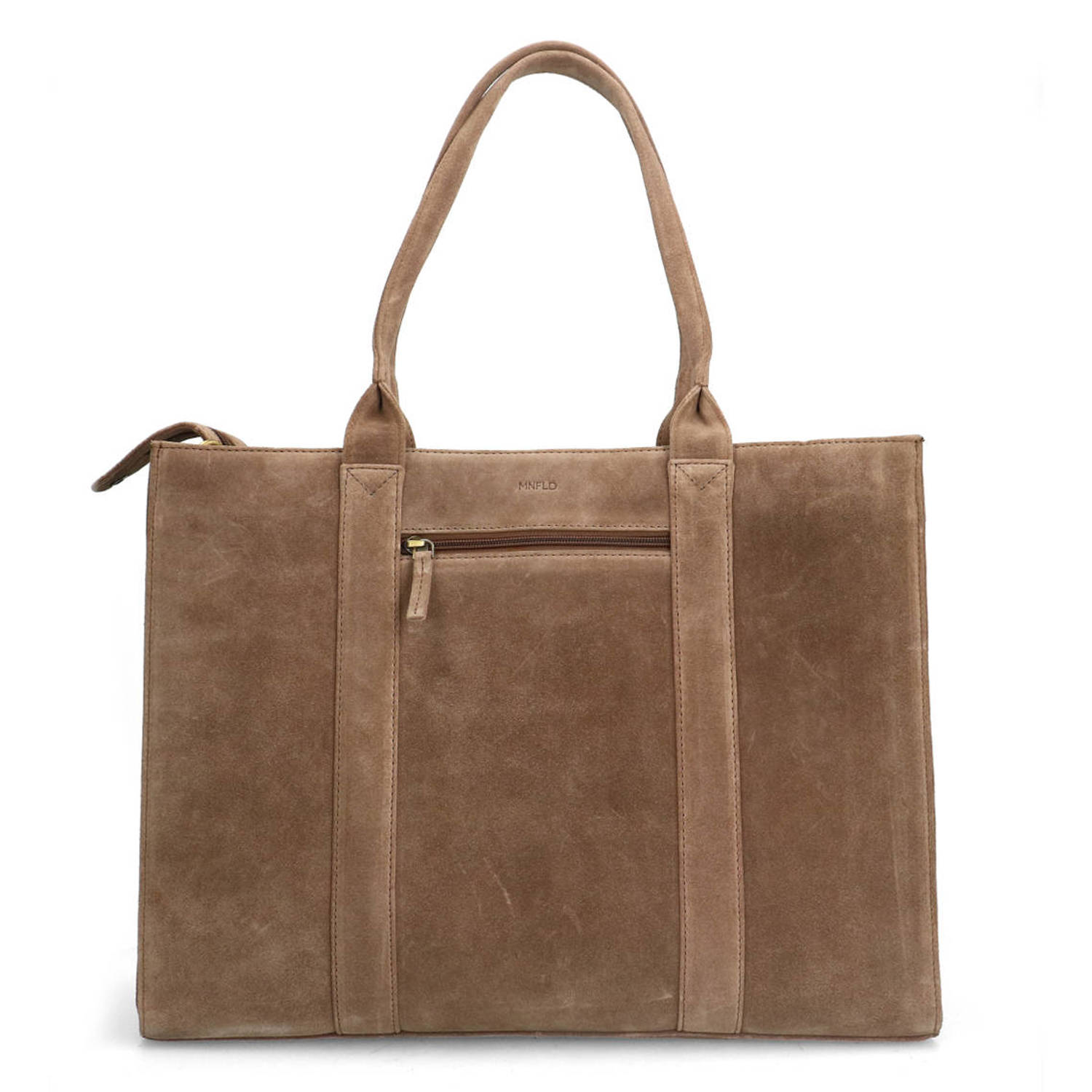 Manfield suede shopper taupe